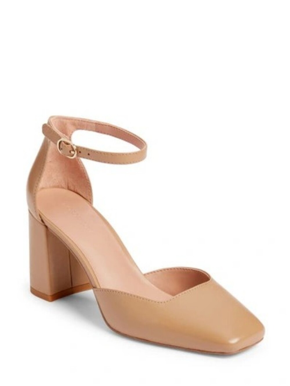 Nordstrom Katrina Block Heel Ankle-Strap Pumps in Beige